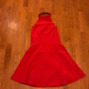 Red Scallop skater dress